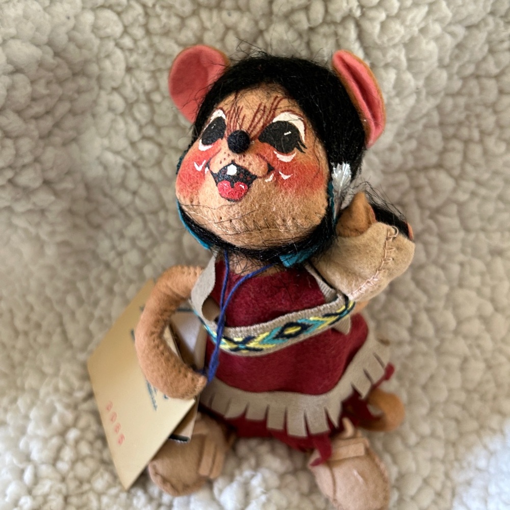 Annalee Festive Indian Mouse with Baby